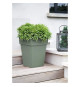 EDA PLASTIQUE - Pot de fleur mi-haut carré Toscane - 39 x 39 x H 53 cm - 51 L - Vert laurier