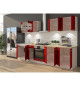 ULTRA Cuisine complete avec meuble four et plan de travail inclus L 300 cm - Rouge mat
