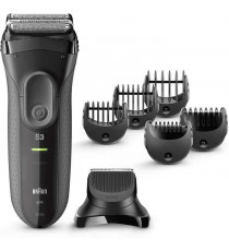 Rasoir électrique BRAUN Series 3 Shave&Style 3000BT - outil 3 en 1 - avec tondeuse a barbe - Noir