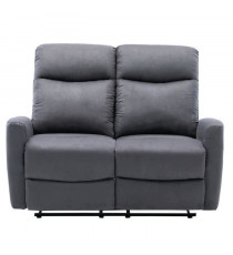 Canapé relax électrique - 2 places - JESS - Tissu gris - L 135 x P 97 x H 98 cm