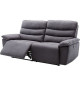 Canapé relax électrique 3 places - BLAKE - Tissu Gris - L 206 x P 96 x H 100 cm