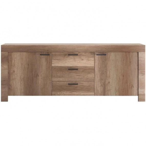 Buffet BRERA - Chene - 2 portes + 3 Tiroirs - L 210 x P 43 x H 83 cm