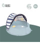 BABYMOOV Aquani mariniere 3 en 1, aire de jeux, piscine & lit d'appoint, anti-UV FPS 50+, 2 jeux + moustiquaire inclus