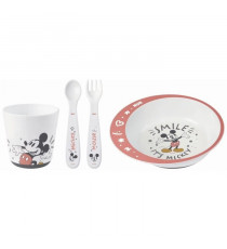 NUK Coffret vaisselle micro-ondable Mickey - Assiette + couverts + gobelet