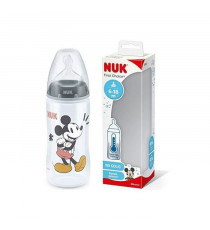 NUK Biberon FC+ Mickey - Temperature Control - En silicone - 300 ml - 6-18 mois