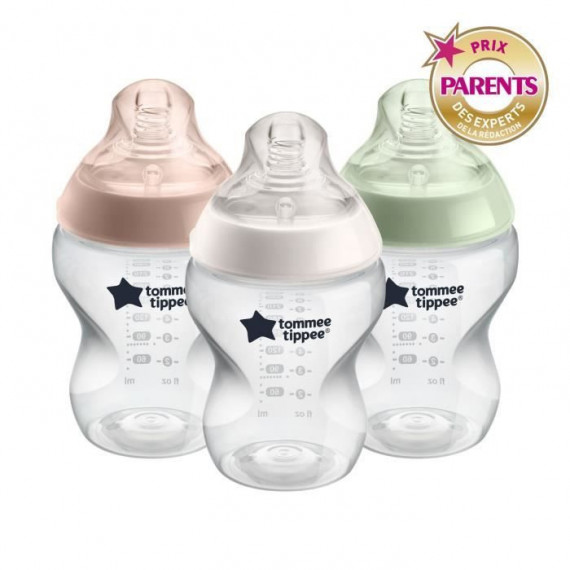 Tommee Tippee - Biberons Closer to Nature - Tétine Imitant le Sein Maternel, 260 ml , Lot de 3