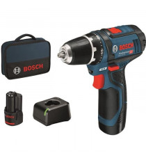 Perceuse-visseuse Bosch Professional GSR 12V-15 + 2 batteries 2,0Ah + Chargeur GAL 12V-20   - 060186810F