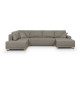 Canapé d'angle panoramique convertible JAKOB - 7 places - Beige - Scandinave - L318 x H78 x P194 cm