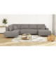 Canapé d'angle panoramique convertible JAKOB - 7 places - Beige - Scandinave - L318 x H78 x P194 cm