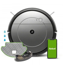 iRobot Roomba Combo R113840 - Aspirateur robot 2 en 1 - Home Base - 3 modes de lavage - Bac 450ml - Réservoir d'eau 300 ml