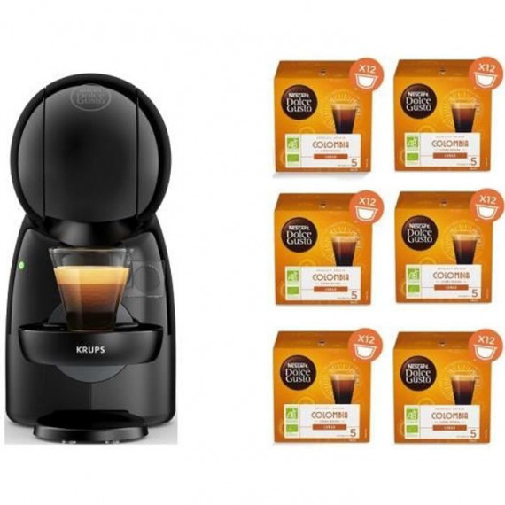 KRUPS Nescafé Dolce Gusto Machine a café + 6 boites de capsules de café, Compact, Pression 15 bars, Mode éco, Piccolo XS YY45…