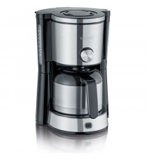 SEVERIN KA4845 Cafetiere filtre TypeSwitch isotherme, Sélecteur d'arôme, 8 tasses, Capacité : 1 L, Puissance: 1 000 W, Inox/Noir