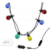 Guirlande lumineuse LED Party Guinguette - LUMISKY - Multicolore - 10 ampoules - 6,5m
