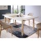 Table a manger extensible HOYVIK - 160,4 - 207 cm - Allonge se rangeant sous le plateau - décor chene sonoma avec du blanc mat