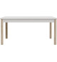 Table a manger extensible HOYVIK - 160,4 - 207 cm - Allonge se rangeant sous le plateau - décor chene sonoma avec du blanc mat