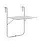 Table de jardin - Table de balcon rabattable - Pliante - Gris - En acier - 1 personne - 60 x 75 x 82-92 cm