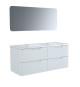 RONDO Meuble salle de bain L 120 - 2 tiroirs + vasque - Blanc
