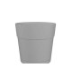 Pot a fleurs et plantes rond CAPRI LARGE - Plastique - Réservoir d'eau - diametre 40 cm - Gris clair - ARTEVASI