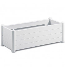 STEFANPLAST Bac a fleurs rectangulaire - Finition en bois - 100x43xH35cm - 80L - Blanc