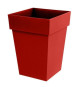 EDA Pot de fleur mi-haut carré Toscane - 39 x 39 x H 53 cm - 51 L - Rouge rubis