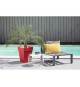 EDA Pot de fleur mi-haut carré Toscane - 39 x 39 x H 53 cm - 51 L - Rouge rubis