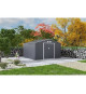 Abri de jardin en métal 10,85 m² - 340 x 319 x 210 cm - Kit d'ancrage inclus - Gris