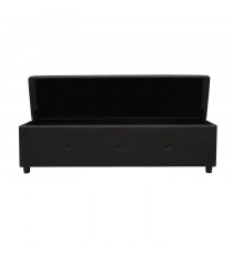 Banc coffre BOX - Simili noir - L 160 cm - Rangement pratique et design
