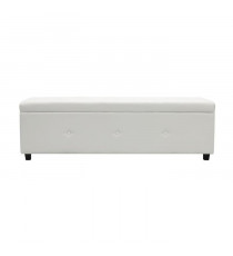 Banc coffre BOX - Simili blanc - L 160 cm - Rangement pratique et design