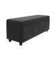 Banc coffre - Bout de lit - Simili noir - L 140 cm - BOX