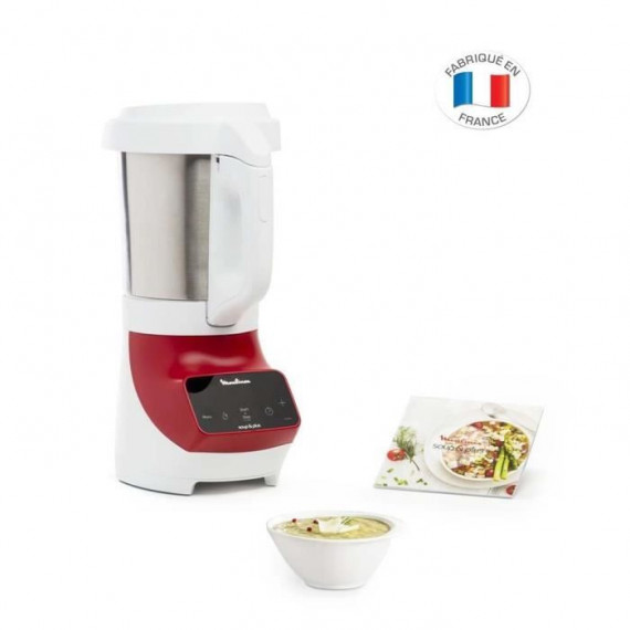 MOULINEX LM924500 Soup&Plus Blender Chauffant, Capacité utile 2 L, 5 vitesses, Ecran tactile, Livre recettes, Fabriqué en France