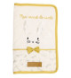 DOMIVA Protege carnet de santé Leafy Bunny - Coton bio & Polyester recylclé - Fermeture zip - Blanc/Jaune - 17 x 26 cm