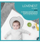 BABYMOOV Support de tete morphologique pour bébé Lovenest Original, coton bio certifié oeko-Tex, lavable en machine, smokey