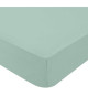DOMIVA Drap housse + Alese Uni - 100% Coton - oeko-Tex - Blanc/Vert de gris - 60 x 120 cm