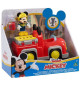 Mickey, Véhicule avec 1 figurine 7,5 cm et 1 accessoire, Modele Pompier, Jouet pour enfants des 3 ans, MCC063