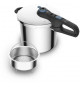 TEFAL Cocotte-minute 8 L, Induction, Inox, 2 programmes légumes et viande, Sécurité 5 points, Autocuiseur Secure Trendy P2584400