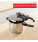 TEFAL Cocotte-minute 8 L, Induction, Inox, 2 programmes légumes et viande, Sécurité 5 points, Autocuiseur Secure Trendy P2584400