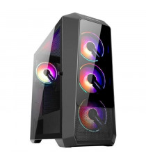 ABKONCORE BOITIER PC H300G Sync - Moyen Tour - rétro éclairage RGB - Noir - Verre trempé - Format ATX (ABKO-H-300G-SYNC)