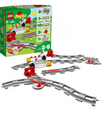 LEGO DUPLO Town Les Rails du Train Jeu de Construction - Circuit avec Brique d'Action Rouge