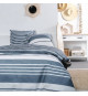 Parure de lit 2 personnes -TODAY - 260x240 cm - 100% Coton - Bleu et Blanc