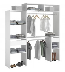 Kit dressing extensible ARTIC EKIPA - Blanc - 2 penderies + 2 tiroirs + 1 surmeuble
