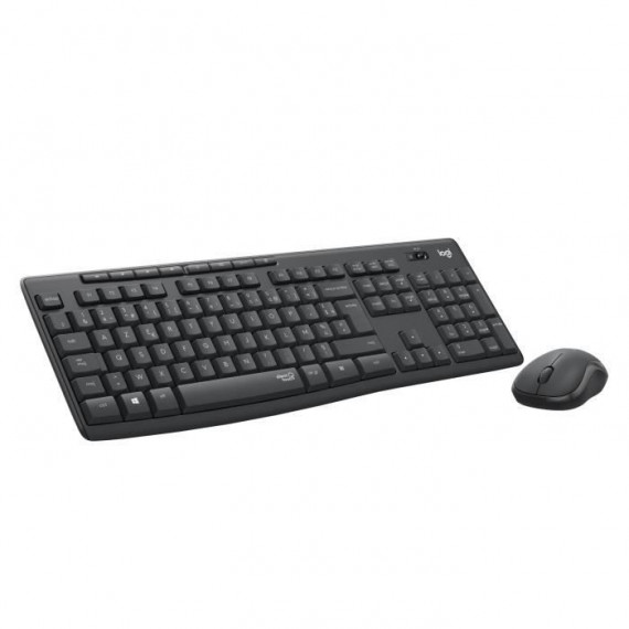 LOGITECH - Ensemble Clavier + Souris sans fil et Silencieux MK295 - AZERTY - Noir