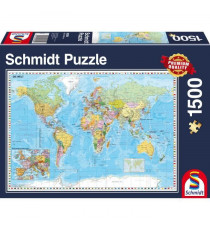 Puzzle Planisphere - SCHMIDT SPIELE - 1500 pieces - Voyage et cartes - Bleu - 12 ans