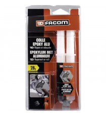 FACOM Colle epoxy - Seringue bi-composant avec bouchon - 28g