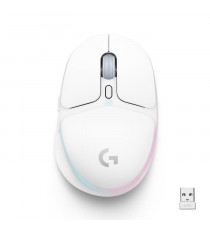 Logitech G - Souris Gaming - Sans fil - G705 Éclairage RVB LIGHTSYNC - Bluetooth - Légere - Blanc