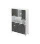 Buffet de cuisine - Gris mat - Style contemporain - 5 portes - ECO - L 120 x P 40 x H 178 cm