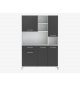 Buffet de cuisine - Gris mat - Style contemporain - 5 portes - ECO - L 120 x P 40 x H 178 cm