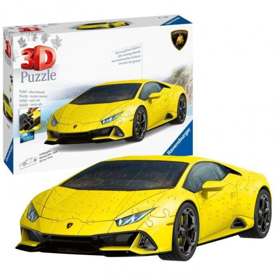 Puzzle 3D - RAVENSBURGER - Lamborghini Huracán EVO - Jaune et noir - A partir de 8 ans - Véhicules et engins