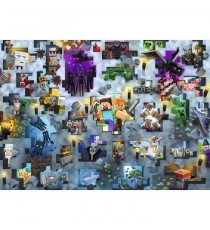 Puzzle 1000 pieces Minecraft - Ravensburger - 17188 - Dessins animés et BD - Gris