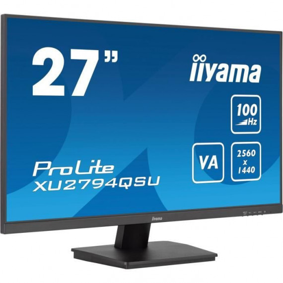 Ecran PC - IIYAMA - XU2794QSU-B6 - 27 VA WQHD 2560 x 1440 - 1ms - 100Hz - HDMI DP - Pied fixe