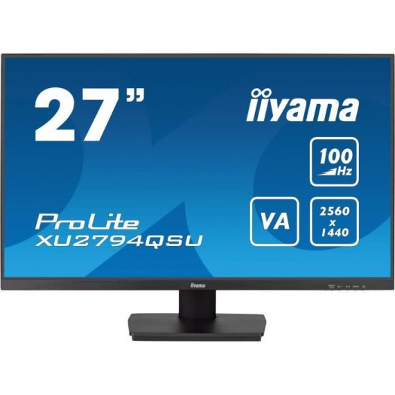 Ecran PC - IIYAMA - XUB2794QSU-B6 - 27 VA WQHD 2560 x 1440 - 1ms - 100Hz - HDMI DP - Pied réglable en hauteur